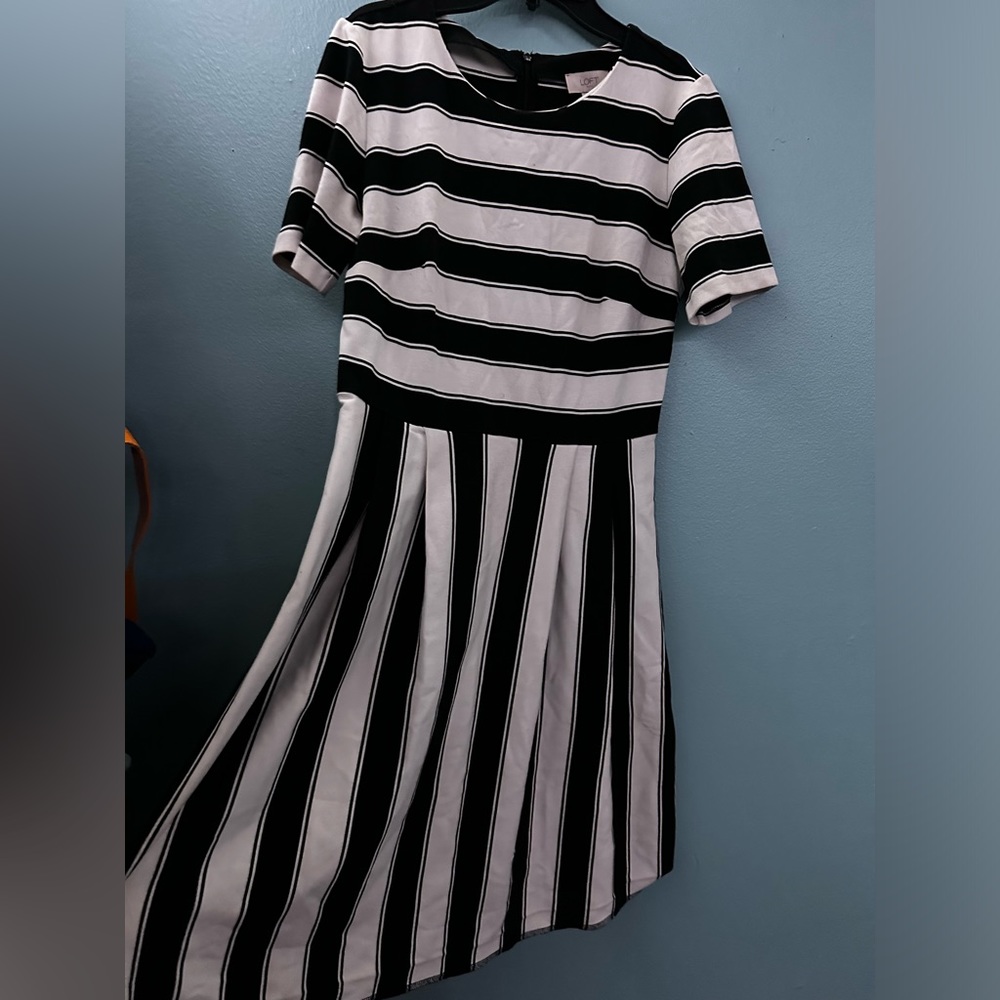 Black and white stripe dress